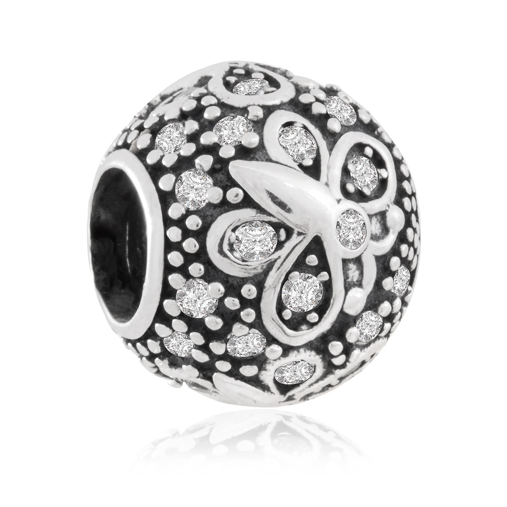 Charms Koralik Srebrny KRLEWSKI MOTYL