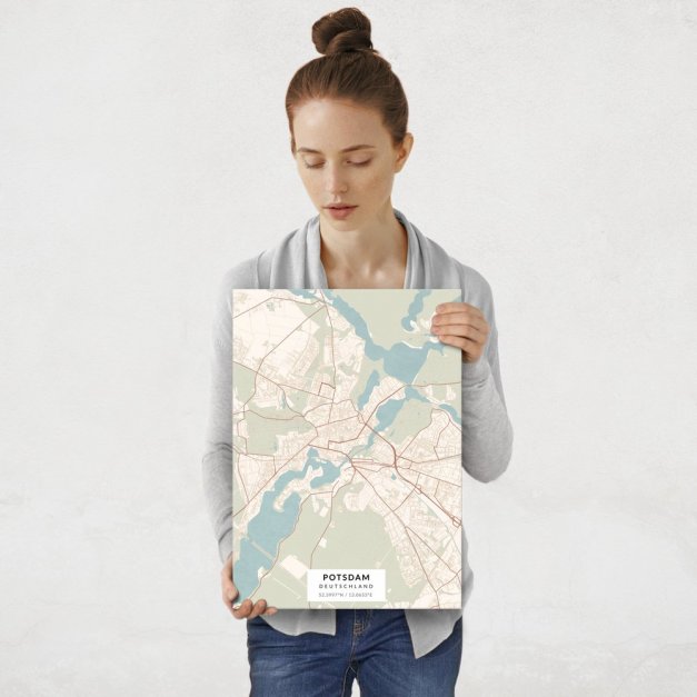 Plakat metalowy Mapa Vintage Potsdam M