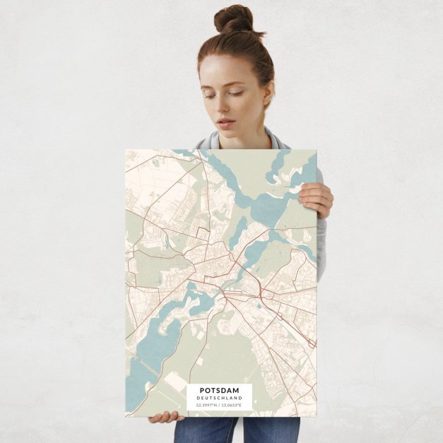 Plakat metalowy Mapa Vintage Potsdam L