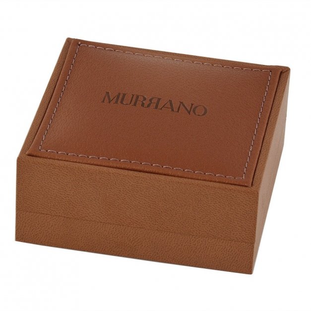 Pudełko na biżuterię brązowe z logo Murrano i grawerowaną tabliczką