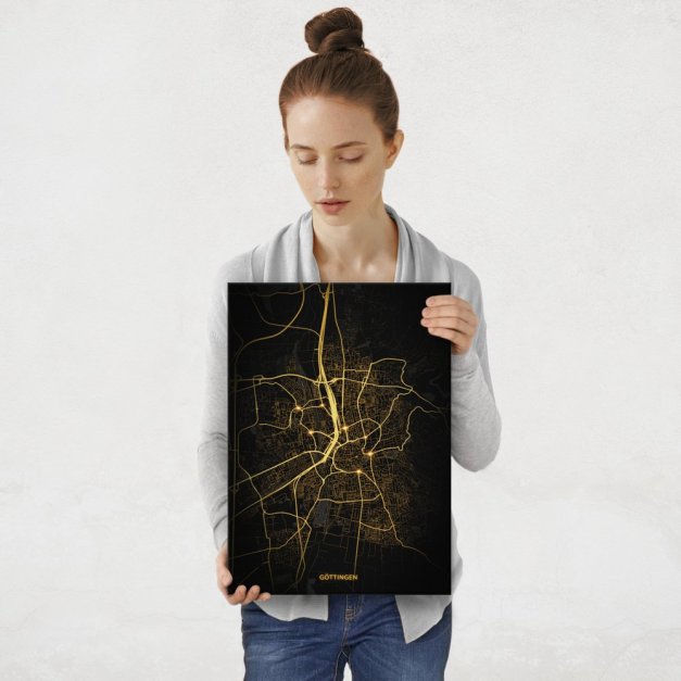 Plakat metalowy Mapa City Lights Göttingen M