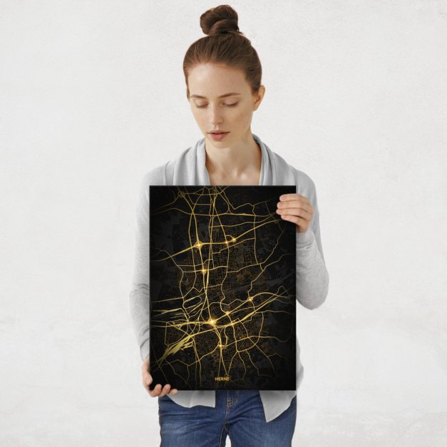 Plakat metalowy Mapa City Lights Herne M