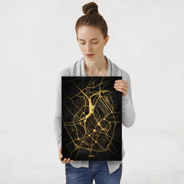 Plakat metalowy Mapa City Lights Neuss M