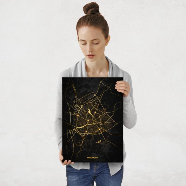 Plakat metalowy Mapa City Lights Paderborn M