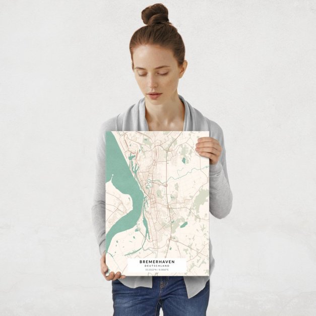 Plakat metalowy Mapa Vintage Bremerhaven M