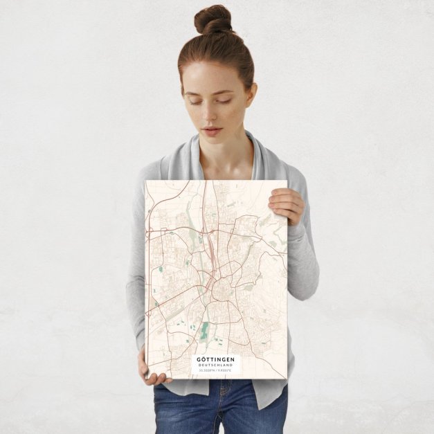 Plakat metalowy Mapa Vintage Göttingen M