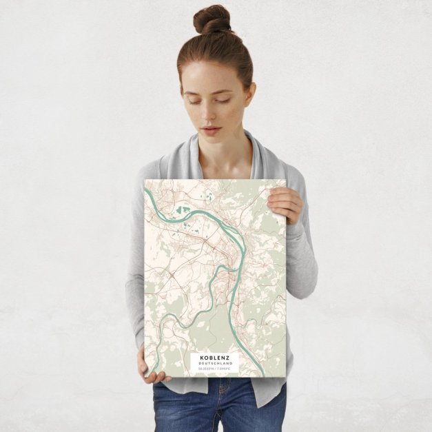 Plakat metalowy Mapa Vintage Koblenz M