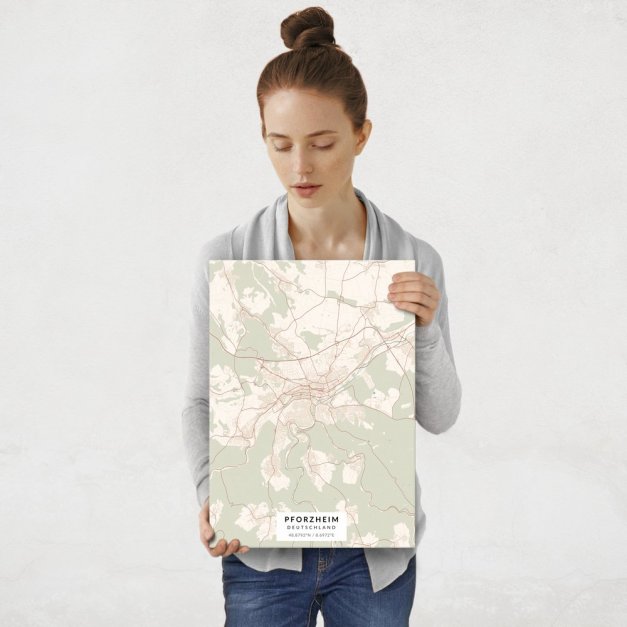 Plakat metalowy Mapa Vintage Pforzheim M