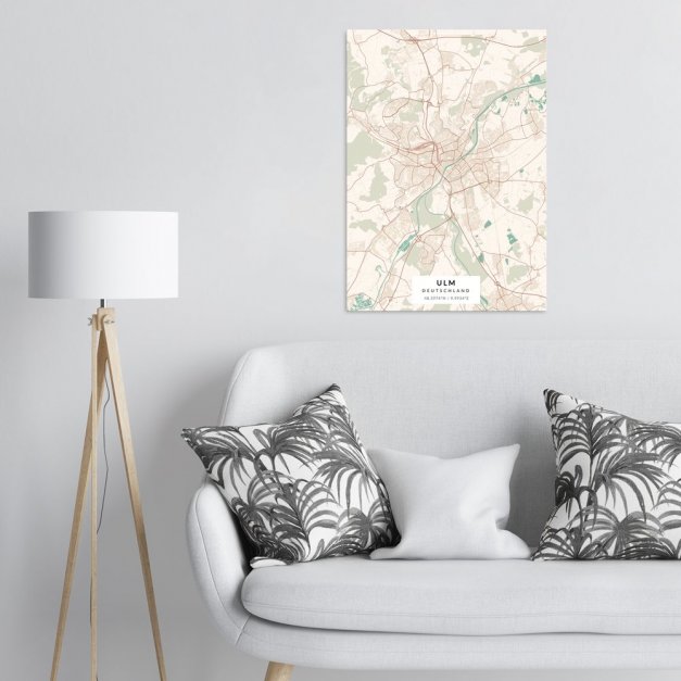 Plakat metalowy Mapa Vintage Uml L