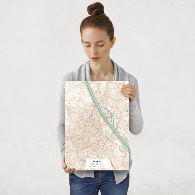 Plakat metalowy Mapa Vintage Wien M
