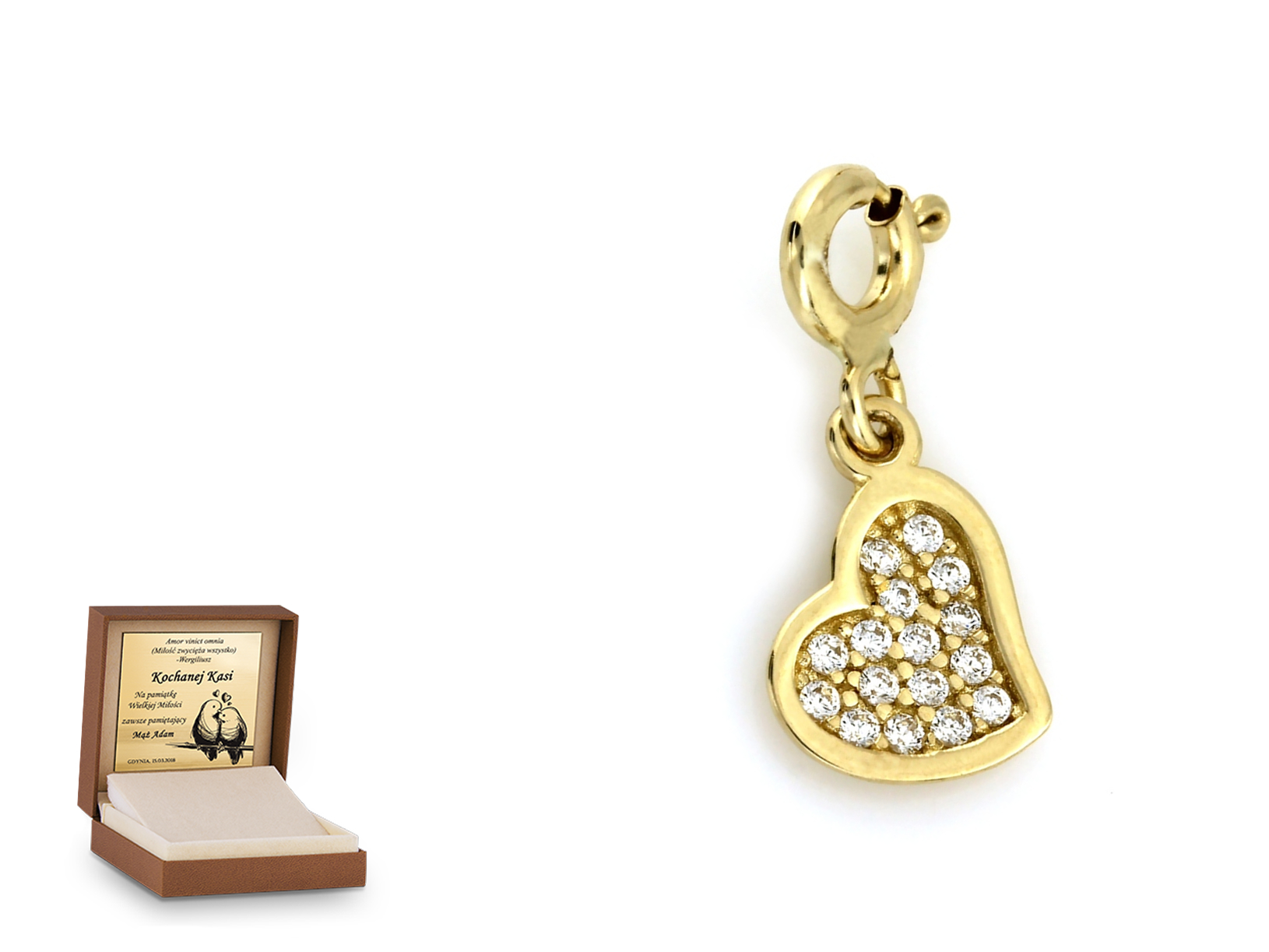 Złota zawieszka 585 charms charms prezent grawer