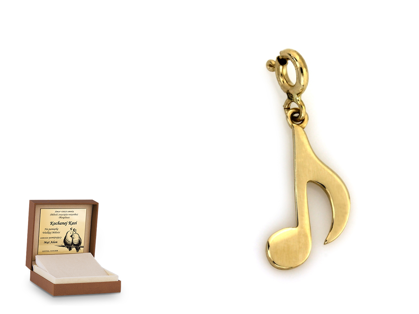 Złota zawieszka 585 charms charms prezent grawer