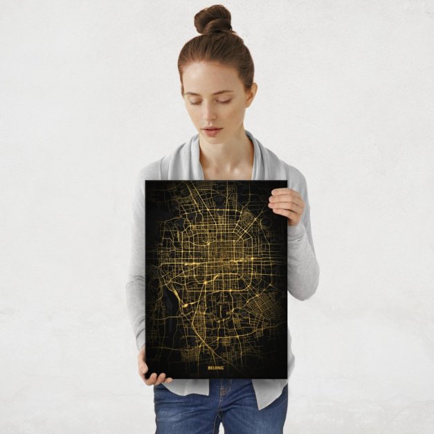 Plakat metalowy Mapa City Lights Pekin M