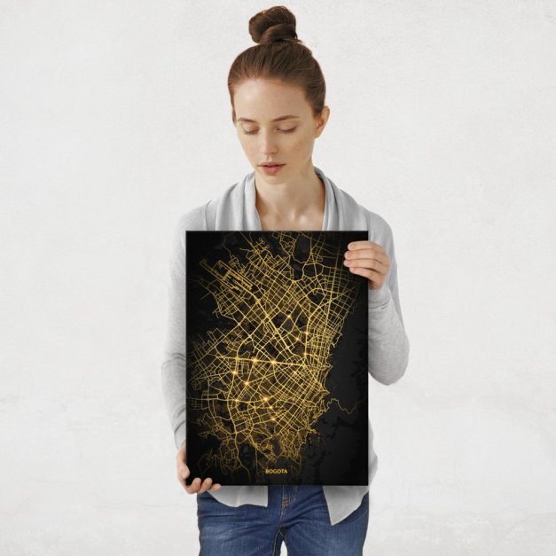Plakat metalowy Mapa City Lights Bogota M
