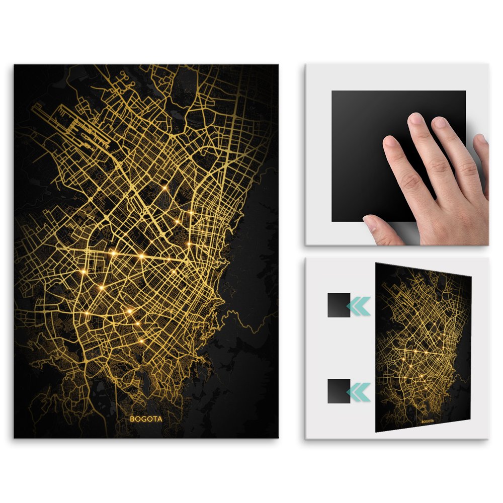 Plakat metalowy Mapa City Lights Bogota M