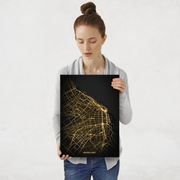 Plakat metalowy Mapa City Lights Buenos Aires M