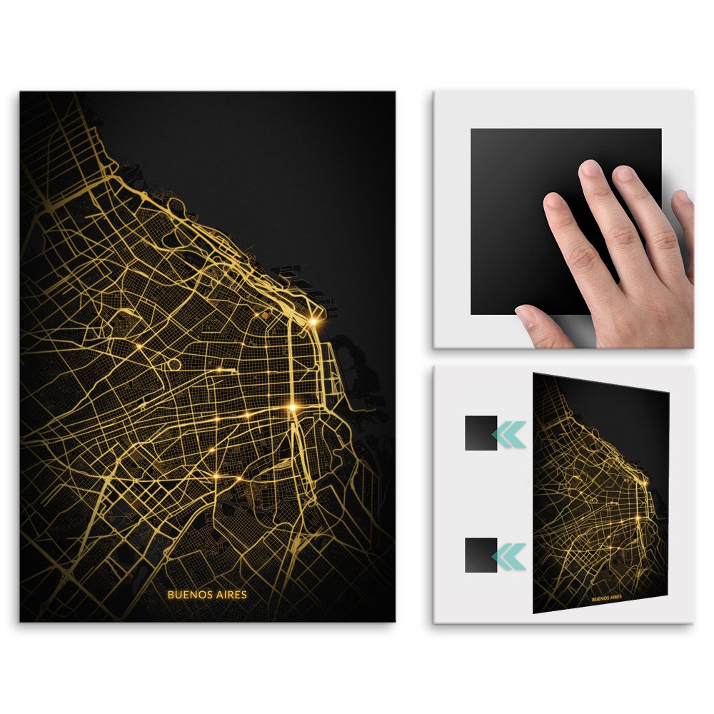 Plakat metalowy Mapa City Lights Buenos Aires M