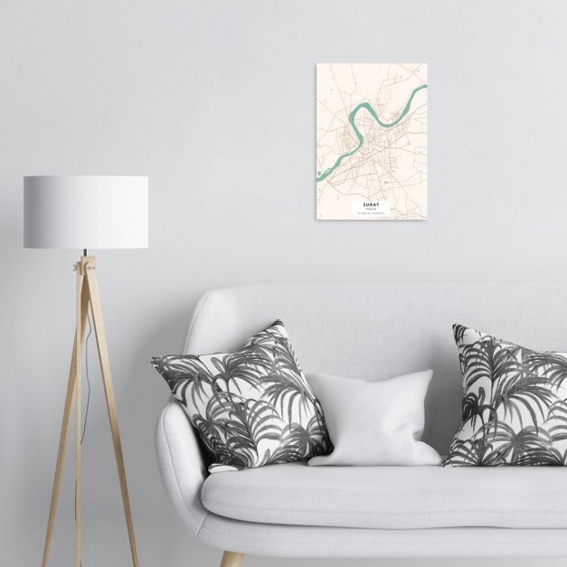 Plakat metalowy Mapa Vintage Surat M