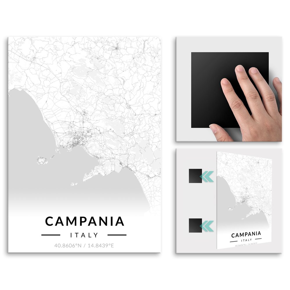 Plakat metalowy Mapa B&W Kampania M