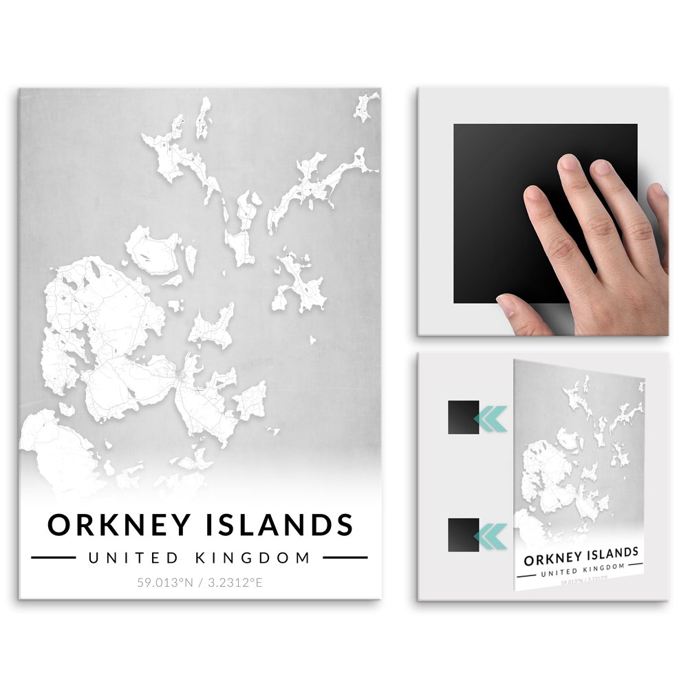 Plakat metalowy Mapa B&W Orkady L