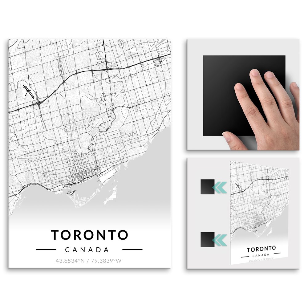 Plakat metalowy Mapa B&W Toronto L