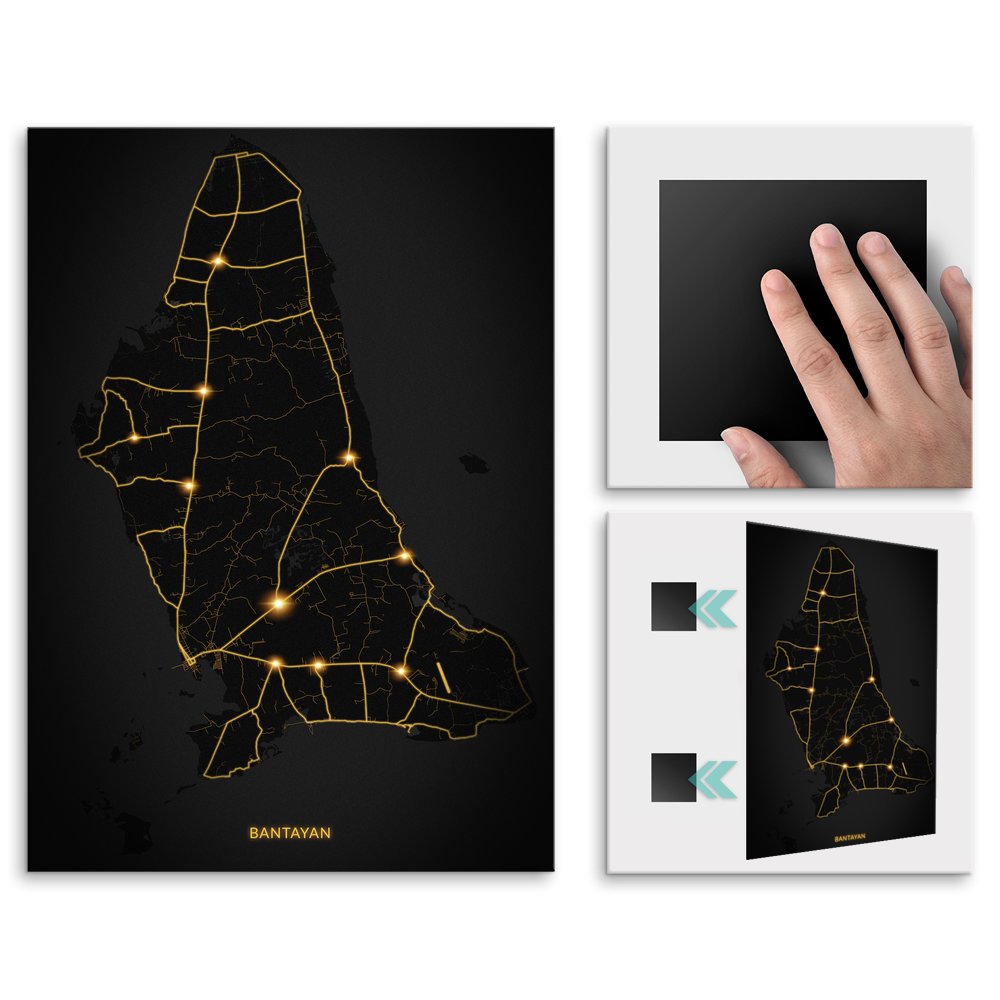 Plakat metalowy Mapa City Lights Bantayan L