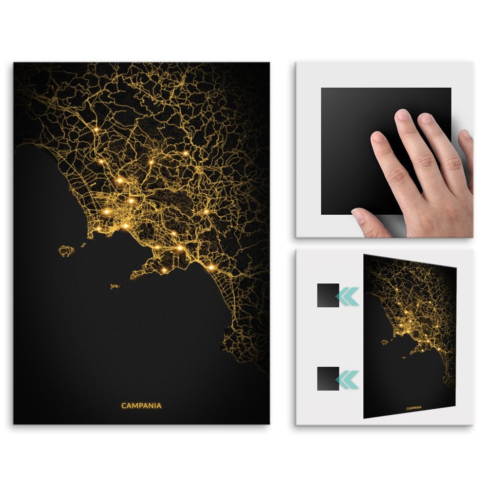 Plakat metalowy Mapa City Lights Kampania L