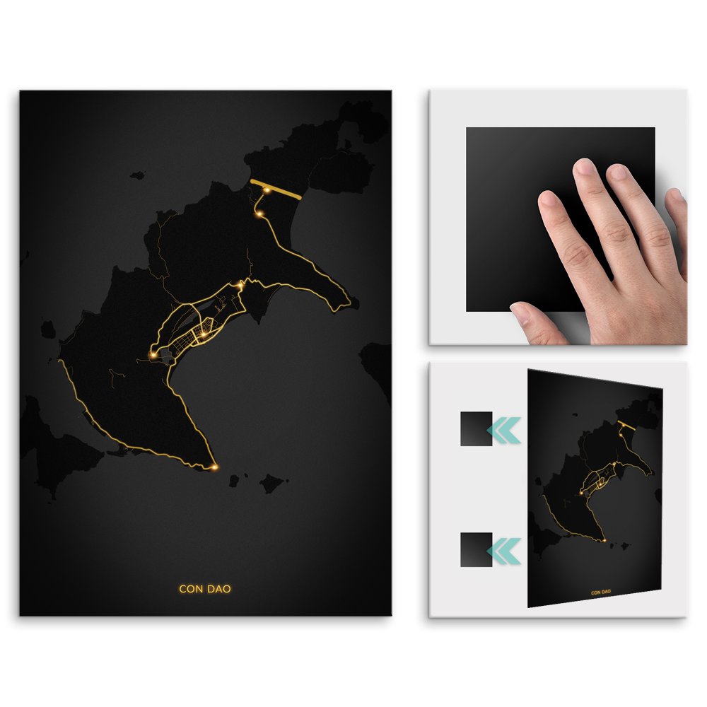 Plakat metalowy Mapa City Lights Con Dao M