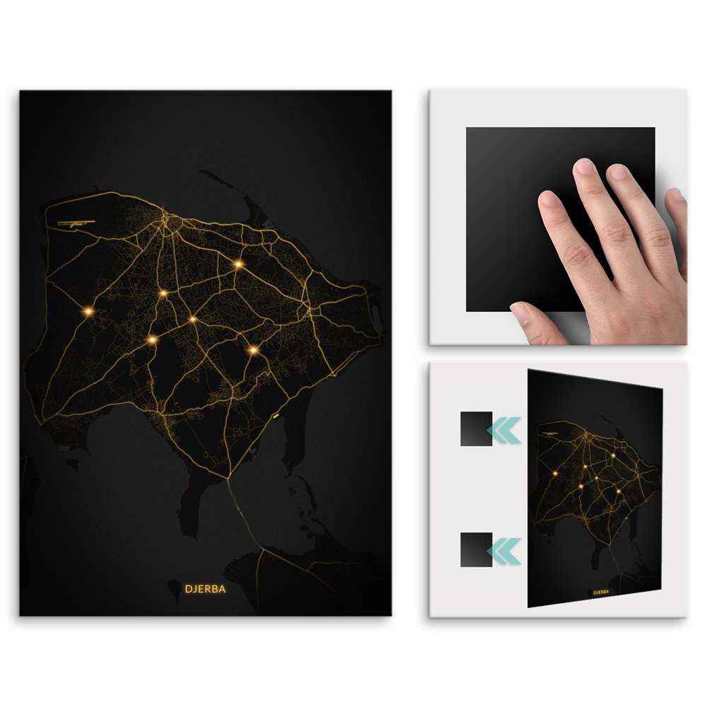 Plakat metalowy Mapa City Lights Derba M