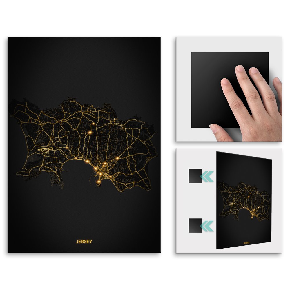 Plakat metalowy Mapa City Lights Jersey M