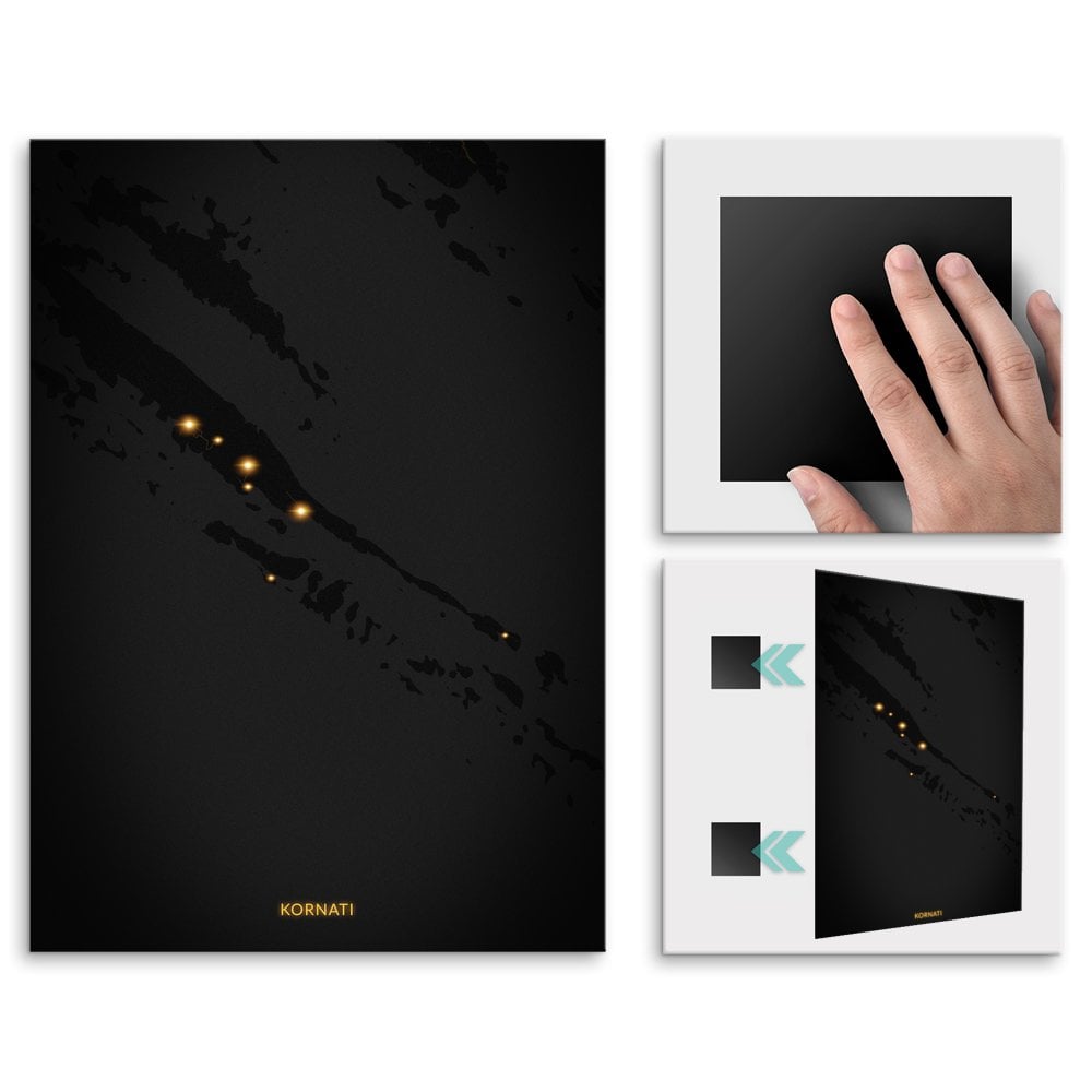 Plakat metalowy Mapa City Lights Kornati L