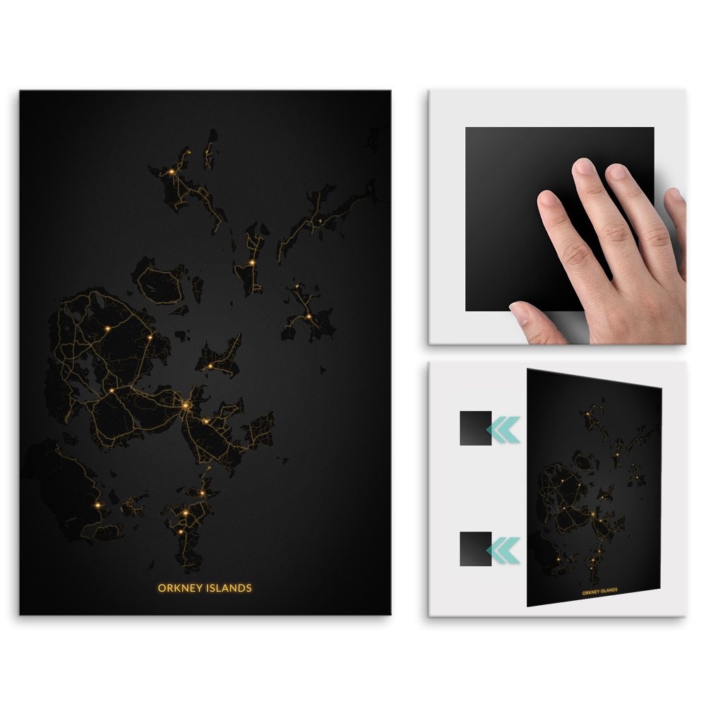 Plakat metalowy Mapa City Lights Orkady M