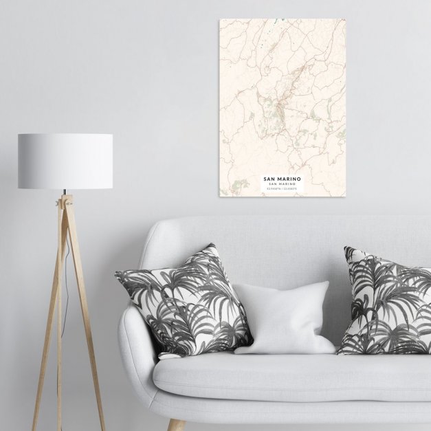 Plakat metalowy Mapa Vintage San Marino L