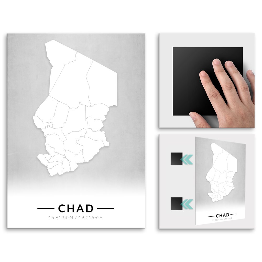 Plakat metalowy Mapa B&W Czad L