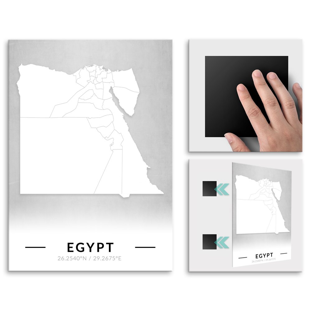 Plakat metalowy Mapa B&W Egipt M