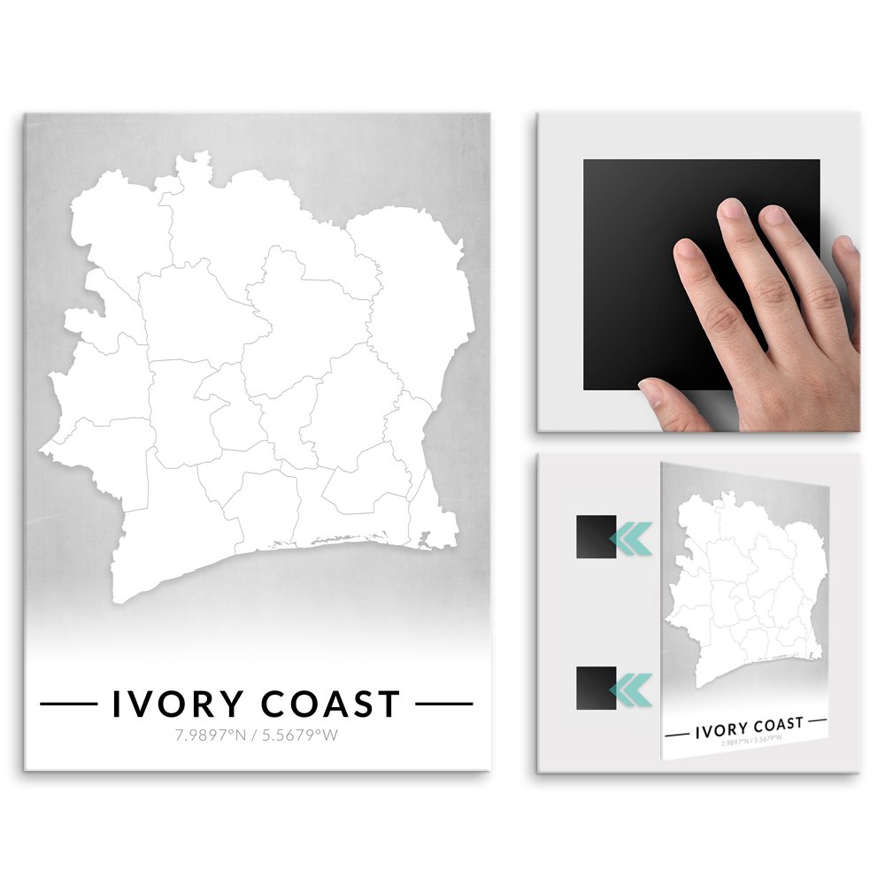 Plakat metalowy Mapa B&W Wybrzee Koci Soniowej M