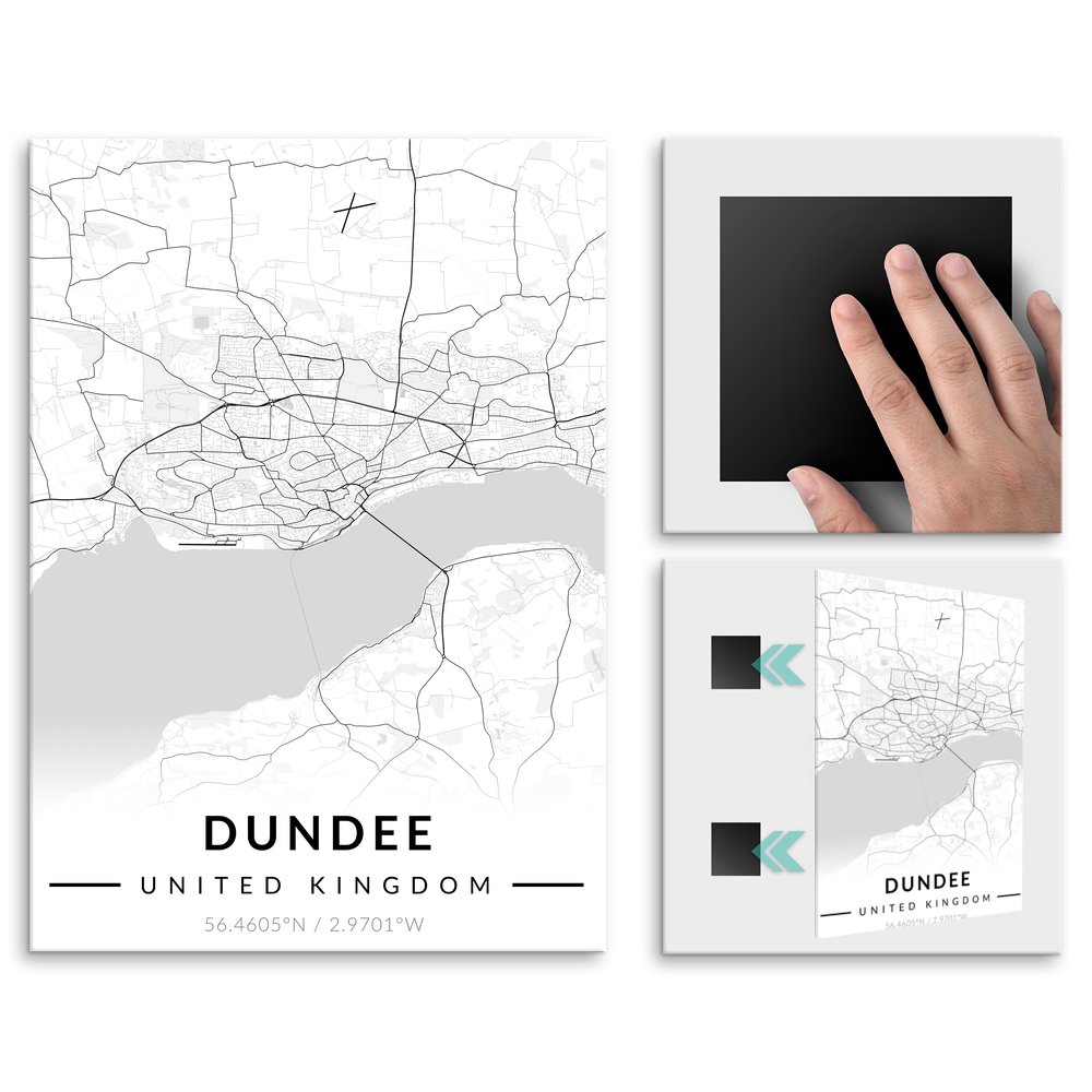 Plakat metalowy Mapa B&W Dundee L