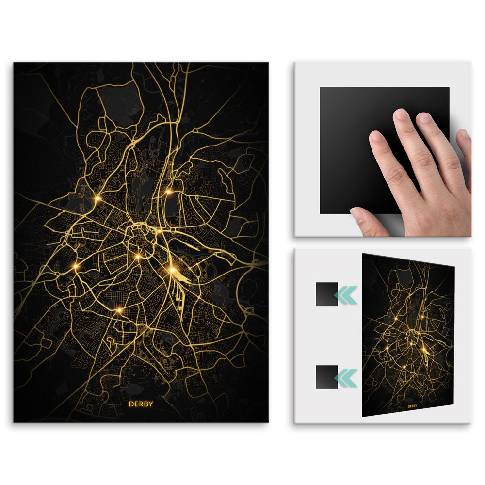 Plakat metalowy Mapa City Lights Derby M