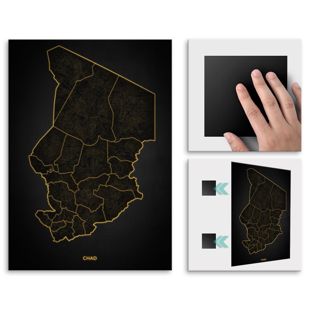 Plakat metalowy Mapa City Lights Czad L