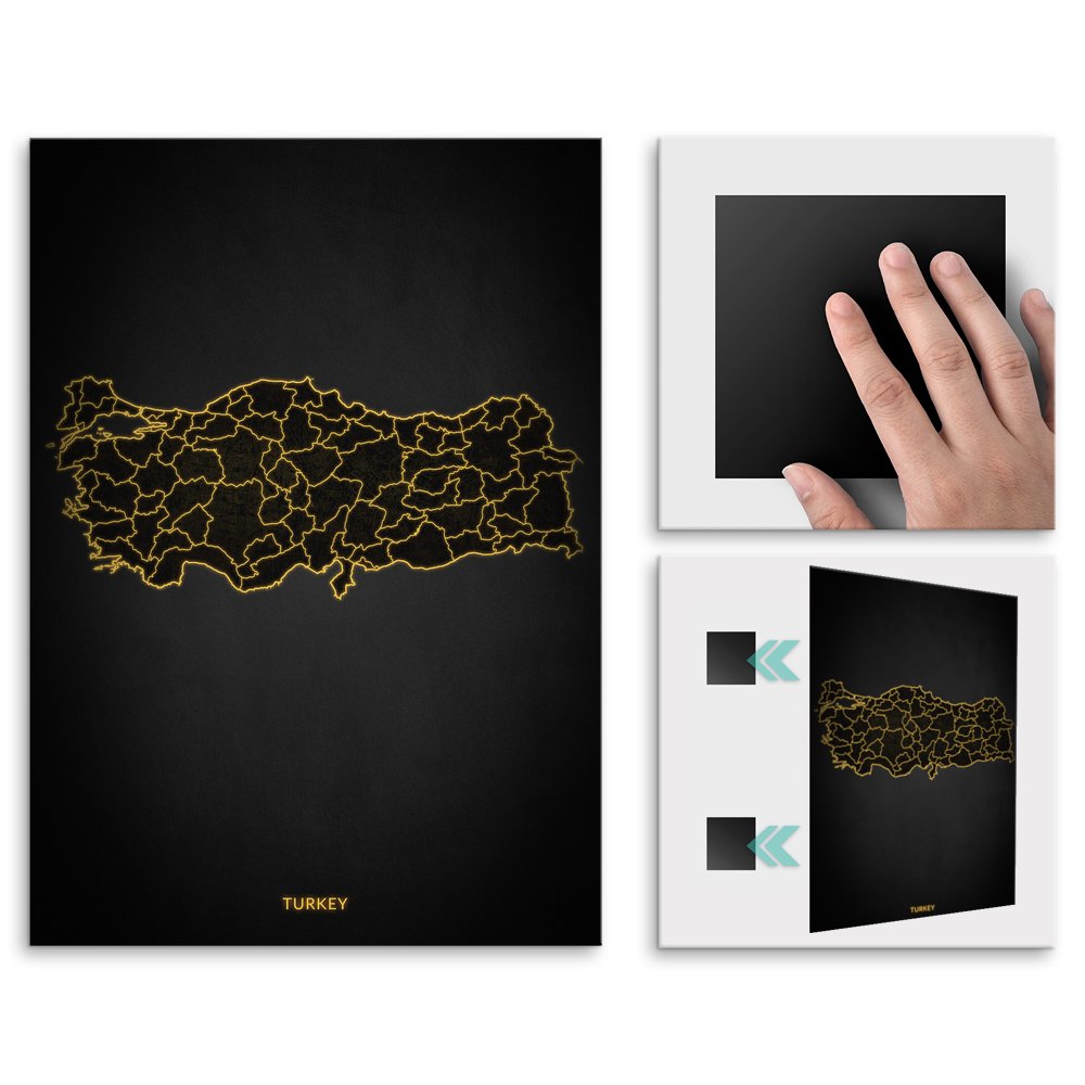 Plakat metalowy Mapa City Lights Turcja L