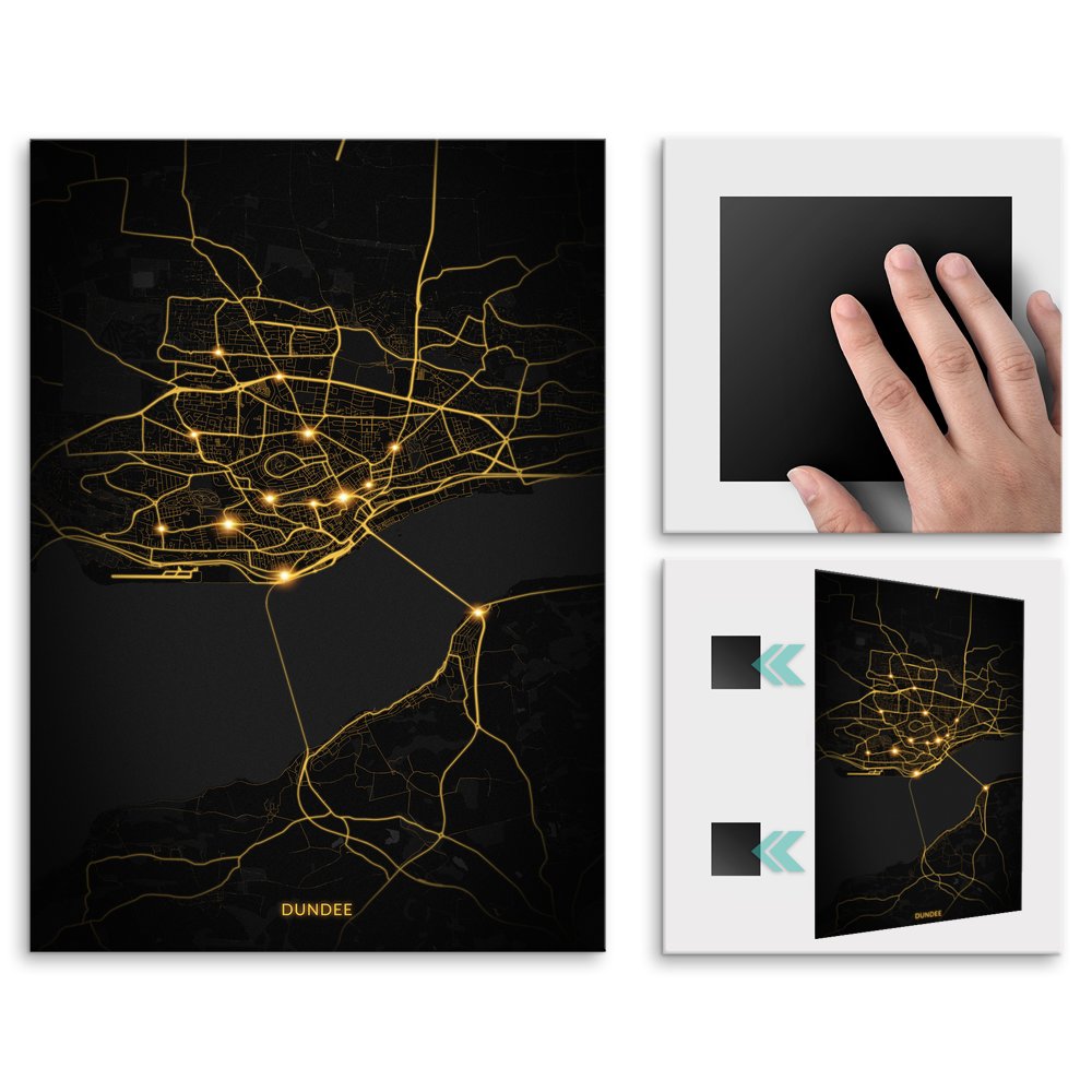 Plakat metalowy Mapa City Lights Dundee M