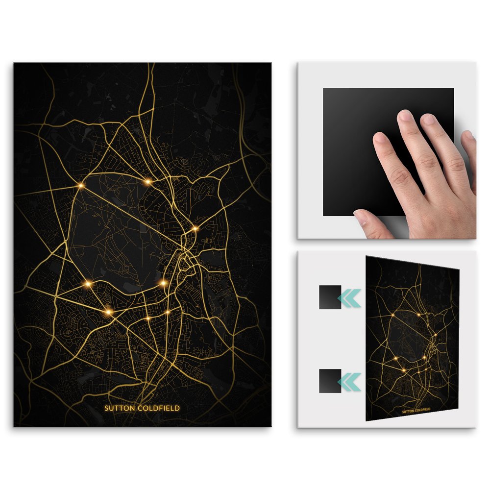 Plakat metalowy Mapa City Lights Sutton Coldfield L