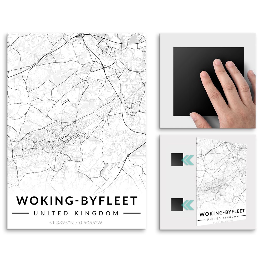 Plakat metalowy Mapa B&W Byfleet L