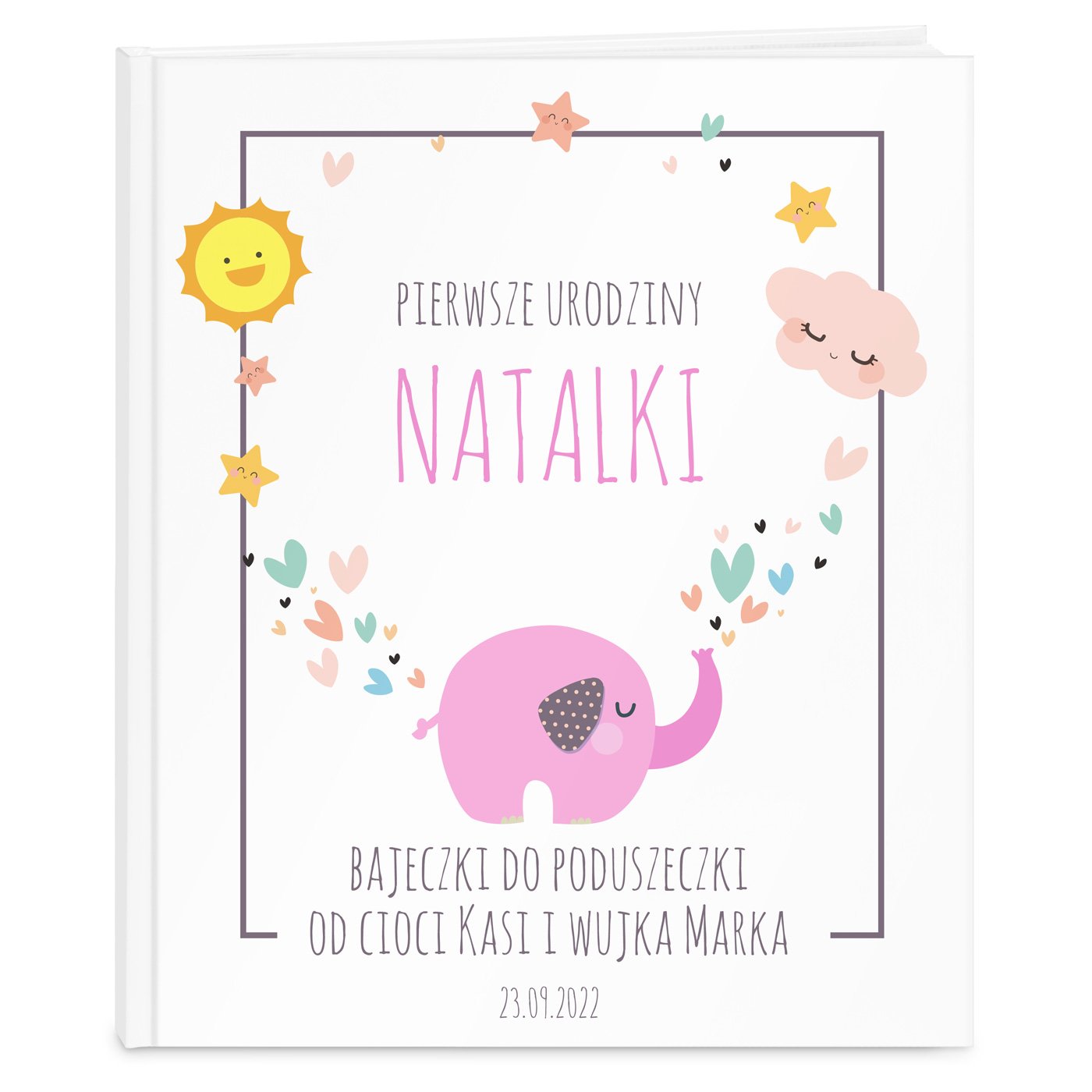 Ksiga bani banie z nadrukiem dla dziewczynki na urodziny