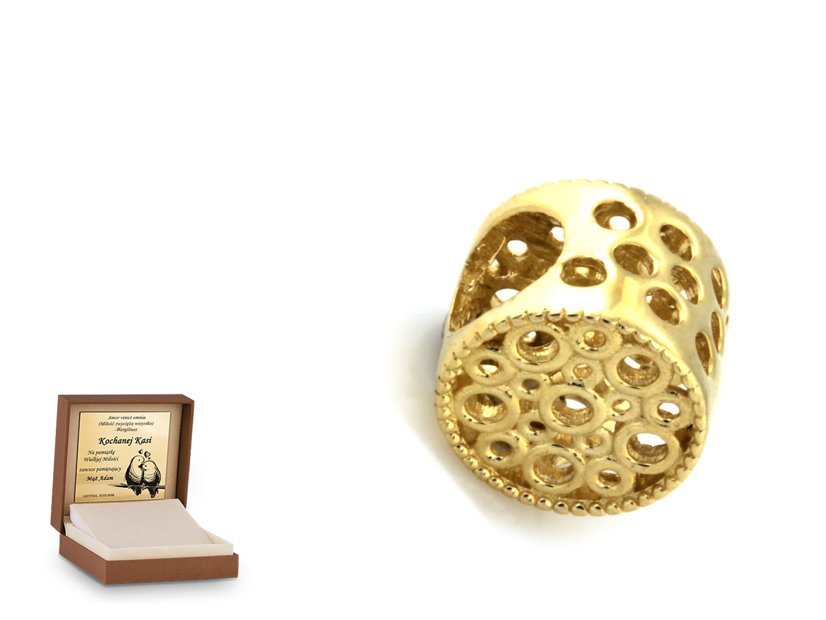 Złota zawieszka 585 charms charms prezent grawer