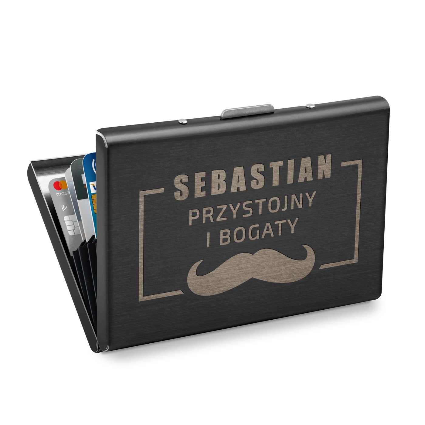 Etui na karty wizytwki z grawerem dla niego fryzjera barbera