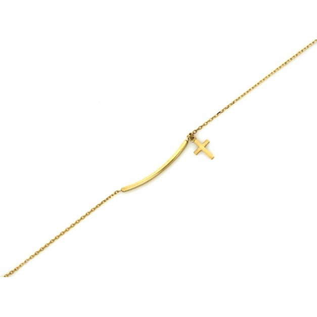 Złota bransoletka 333 łańcuszkowa krzyżyk prezent