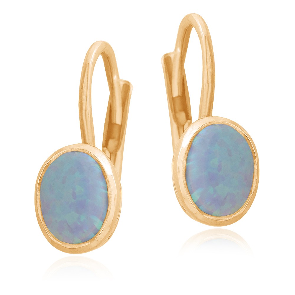 Zote kolczyki 585 z naturalnym kamieniem Opal