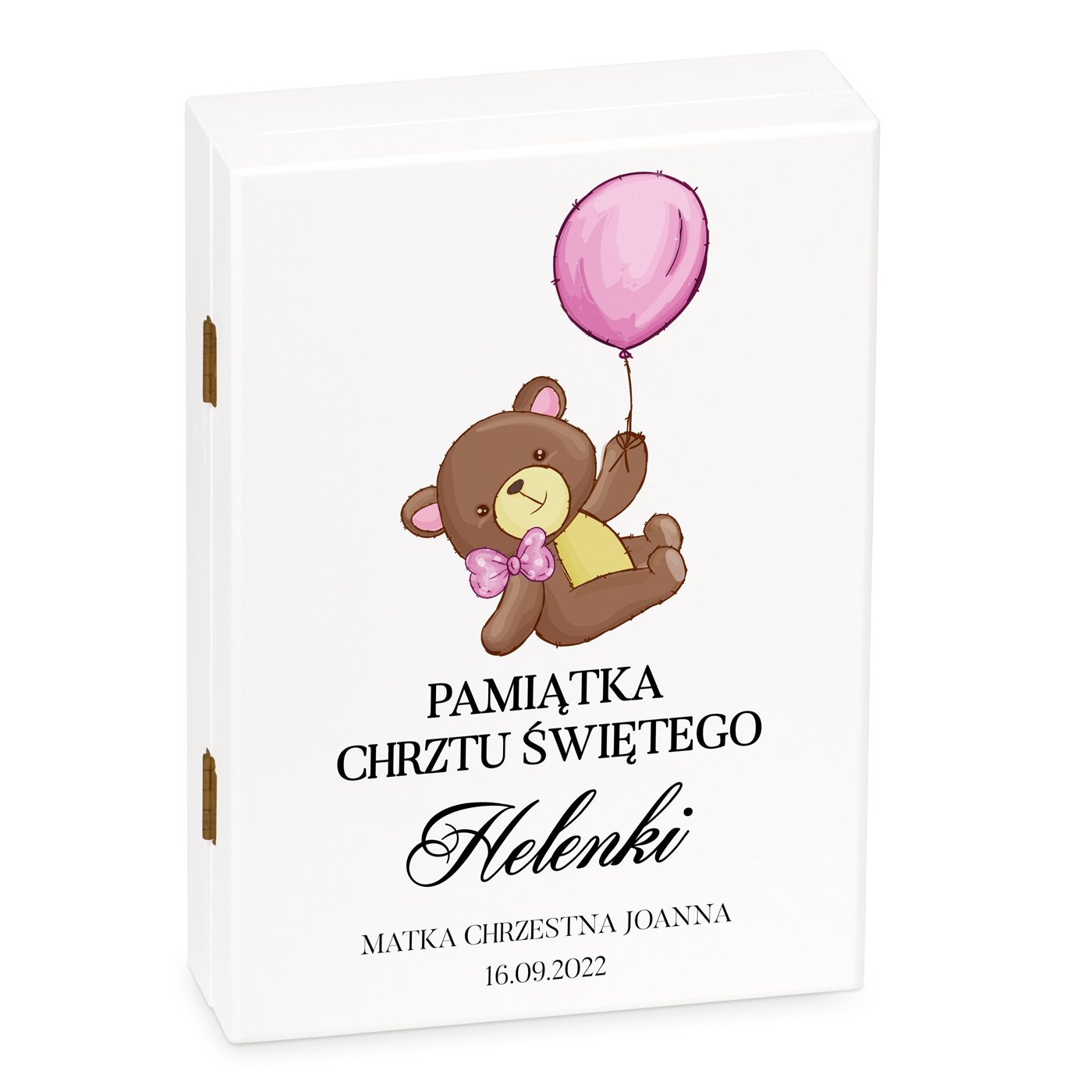 Sztuce grawerowane Auta w etui z nadrukiem dla dziewczynki na chrzest