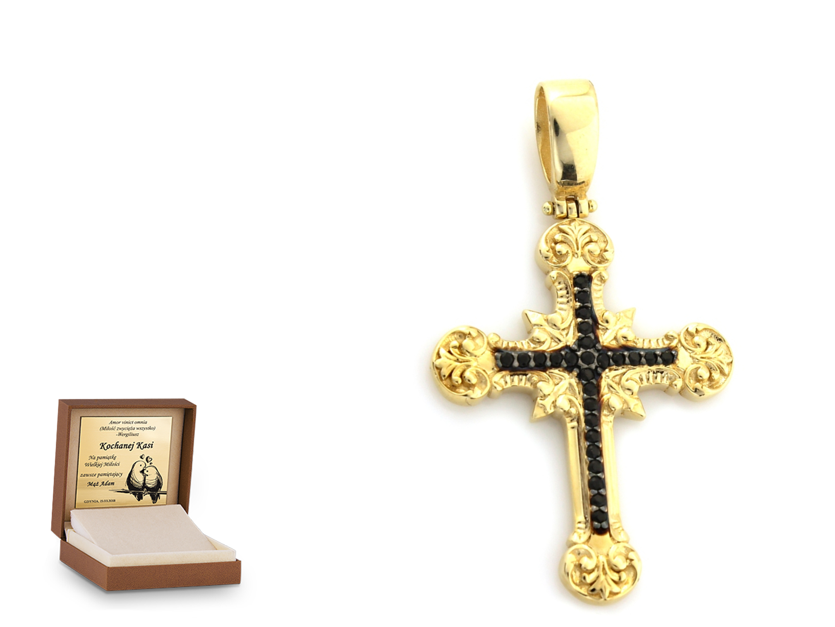 Złota zawieszka 585 krzyżyk krzyżyk prezent